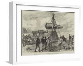 The War in South America, Mounting Heavy Guns at Valparaiso-null-Framed Giclee Print