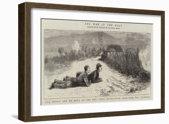 The War in the East, Our Artist and Mr Boyd of the Red Cross Association Searching for Wounded-null-Framed Giclee Print