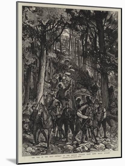 The War in the East, Retreat of the Servian Baggage Train Down Mount Jovalor-Joseph Nash-Mounted Giclee Print