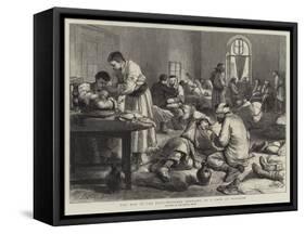 The War in the East, Wounded Servians in a Cafe at Parakjin-Godefroy Durand-Framed Stretched Canvas