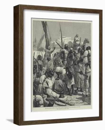 The War in the Soudan, Black Troops Leaving Massowah to Join the Forces at Souakim-William Heysham Overend-Framed Giclee Print