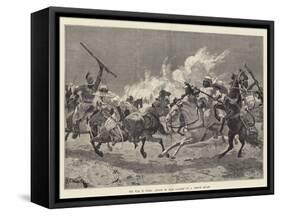 The War in Tunis, Attack of Arab Cavalry on a French Square-Richard Caton Woodville II-Framed Stretched Canvas