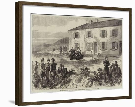 The War, Interview Between the Emperor Napoleon and Count Bismarck at Donchery, Near Sedan-null-Framed Giclee Print