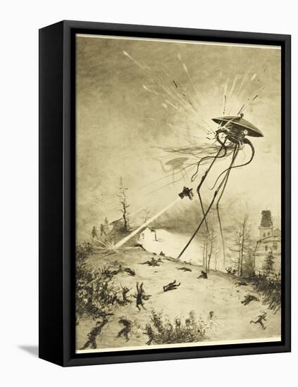 The War of the Worlds, a Martian Fighting-Machine is Destroyed by a Hit from a Shell-Henrique Alvim Corr?a-Framed Stretched Canvas