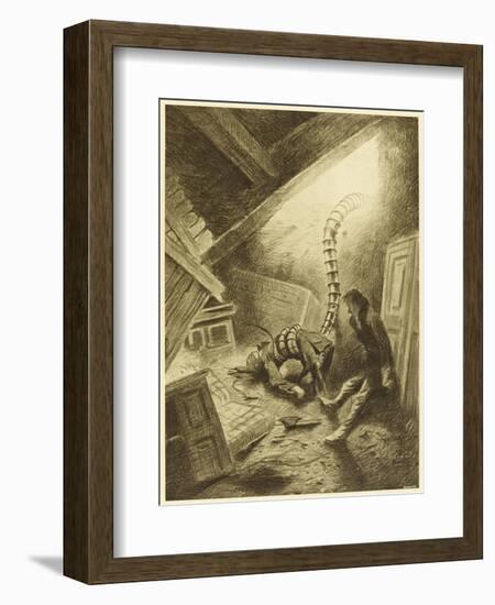 The War of the Worlds, a Martian Handling-Machine, Finds a Victim-Henrique Alvim Corr?a-Framed Art Print