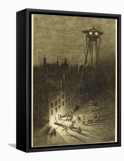 The War of the Worlds, a Martian Machine Contemplates the Drunken Crowd-Henrique Alvim Corr?a-Framed Stretched Canvas