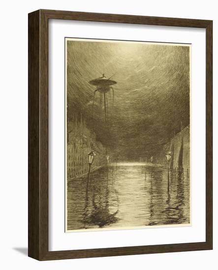 The War of the Worlds, a Martian Machine Over the Flooding Thames-Henrique Alvim Corr?a-Framed Photographic Print