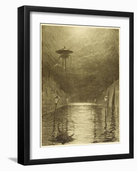 The War of the Worlds, a Martian Machine Over the Flooding Thames-Henrique Alvim Corr?a-Framed Photographic Print