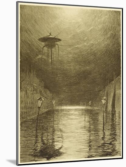 The War of the Worlds, a Martian Machine Over the Flooding Thames-Henrique Alvim Corr?a-Mounted Photographic Print