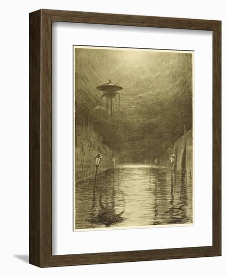 The War of the Worlds, a Martian Machine Over the Flooding Thames-Henrique Alvim Corr?a-Framed Photographic Print