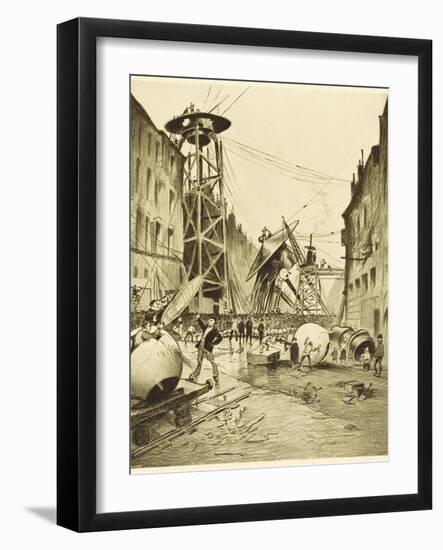 The War of the Worlds, after the Death of the Martian Invaders Londoners Examine Their Machines-Henrique Alvim Corr?a-Framed Photographic Print