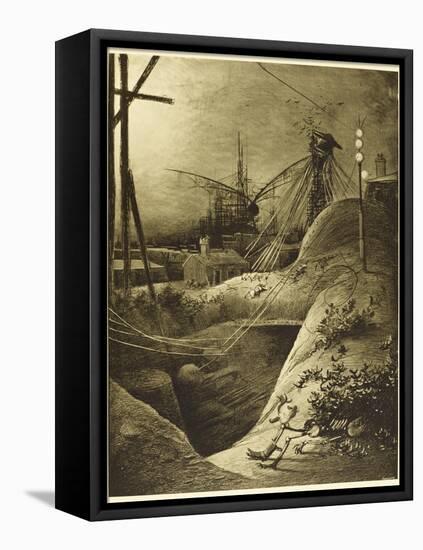 The War of the Worlds, Dead London Devastated by the Martian Attack-Henrique Alvim Corr?a-Framed Stretched Canvas