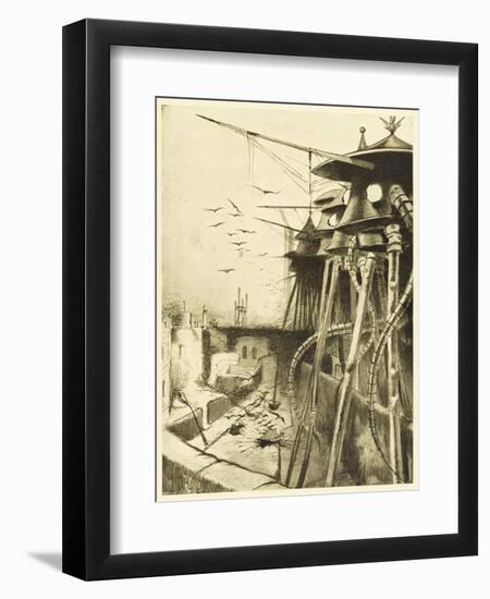 The War of the Worlds, The Fighting-Machines, Harmless Without Their Martian Crews-Henrique Alvim Corr?a-Framed Art Print