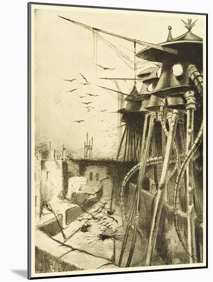 The War of the Worlds, The Fighting-Machines, Harmless Without Their Martian Crews-Henrique Alvim Corr?a-Mounted Art Print