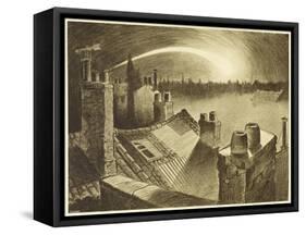 The War of the Worlds, The First ,Falling Star, is Seen Over the Rooftops of London-Henrique Alvim Corr?a-Framed Stretched Canvas