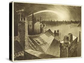 The War of the Worlds, The First ,Falling Star, is Seen Over the Rooftops of London-Henrique Alvim Corr?a-Stretched Canvas