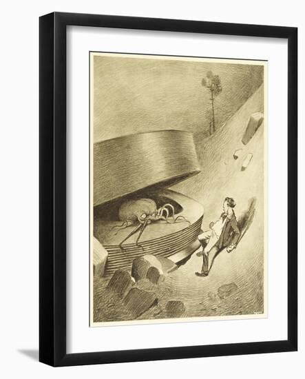 The War of the Worlds, The First Martian Emerges from the Cylinder-Henrique Alvim Corr?a-Framed Art Print