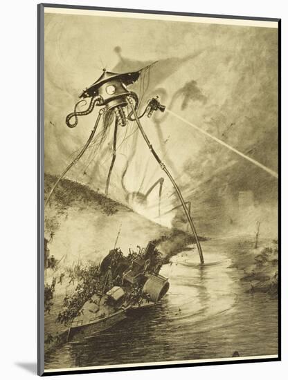 The War of the Worlds, The Martian Fighting-Machines in the Thames Valley-Henrique Alvim Corr?a-Mounted Photographic Print