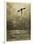 The War of the Worlds, The Martian Flying-Machine Over the English Channel-Henrique Alvim Corr?a-Framed Art Print