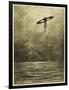 The War of the Worlds, The Martian Flying-Machine Over the English Channel-Henrique Alvim Corr?a-Framed Art Print