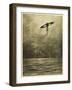 The War of the Worlds, The Martian Flying-Machine Over the English Channel-Henrique Alvim Corr?a-Framed Art Print