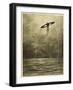 The War of the Worlds, The Martian Flying-Machine Over the English Channel-Henrique Alvim Corr?a-Framed Art Print