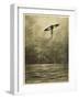 The War of the Worlds, The Martian Flying-Machine Over the English Channel-Henrique Alvim Corr?a-Framed Art Print