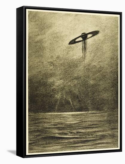 The War of the Worlds, The Martian Flying-Machine Over the English Channel-Henrique Alvim Corr?a-Framed Stretched Canvas