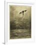 The War of the Worlds, The Martian Flying-Machine Over the English Channel-Henrique Alvim Corr?a-Framed Art Print