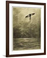 The War of the Worlds, The Martian Flying-Machine Over the English Channel-Henrique Alvim Corr?a-Framed Art Print