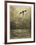 The War of the Worlds, The Martian Flying-Machine Over the English Channel-Henrique Alvim Corr?a-Framed Art Print