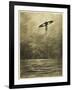 The War of the Worlds, The Martian Flying-Machine Over the English Channel-Henrique Alvim Corr?a-Framed Art Print