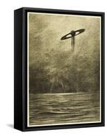The War of the Worlds, The Martian Flying-Machine Over the English Channel-Henrique Alvim Corr?a-Framed Stretched Canvas
