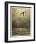 The War of the Worlds, The Martian Flying-Machine Over the English Channel-Henrique Alvim Corr?a-Framed Art Print