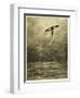 The War of the Worlds, The Martian Flying-Machine Over the English Channel-Henrique Alvim Corr?a-Framed Art Print