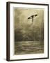 The War of the Worlds, The Martian Flying-Machine Over the English Channel-Henrique Alvim Corr?a-Framed Art Print