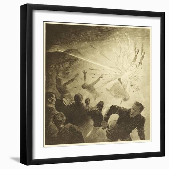 The War of the Worlds, The Martians, Heat-Ray Disperses the Crowd-Henrique Alvim Corr?a-Framed Art Print