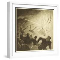 The War of the Worlds, The Martians, Heat-Ray Disperses the Crowd-Henrique Alvim Corr?a-Framed Art Print