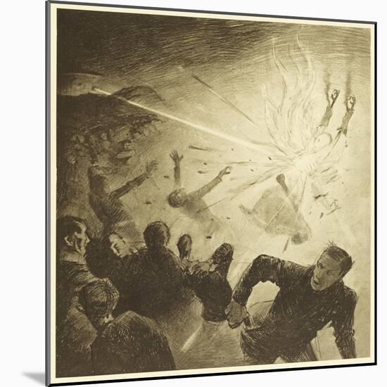 The War of the Worlds, The Martians, Heat-Ray Disperses the Crowd-Henrique Alvim Corr?a-Mounted Art Print