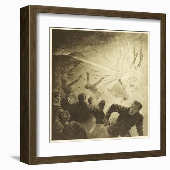 The War of the Worlds, The Martians, Heat-Ray Disperses the Crowd-Henrique Alvim Corr?a-Framed Art Print