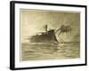 The War of the Worlds, The Torpedo-Boat's Brave Attack on the Martians-Henrique Alvim Corr?a-Framed Art Print