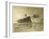 The War of the Worlds, The Torpedo-Boat's Brave Attack on the Martians-Henrique Alvim Corr?a-Framed Art Print