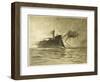 The War of the Worlds, The Torpedo-Boat's Brave Attack on the Martians-Henrique Alvim Corr?a-Framed Art Print