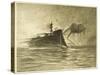 The War of the Worlds, The Torpedo-Boat's Brave Attack on the Martians-Henrique Alvim Corr?a-Stretched Canvas