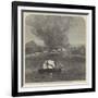 The War on the Gold Coast, HMS Druid Destroying the Village of Aguidah-null-Framed Giclee Print