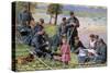 The War on the Yser, French WWI Postcard, 1914-1918-null-Stretched Canvas