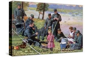 The War on the Yser, French WWI Postcard, 1914-1918-null-Stretched Canvas