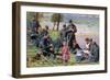 The War on the Yser, French WWI Postcard, 1914-1918-null-Framed Giclee Print