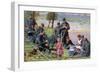 The War on the Yser, French WWI Postcard, 1914-1918-null-Framed Giclee Print