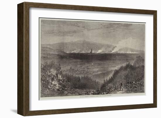 The War, Strasbourg Bombarded, a Sketch from the Baden Mountains-null-Framed Giclee Print